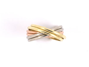 901852 - SOLD - Gold Tri-Color Trinity Rolling Band Ring