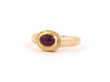 901858 - SOLD - Christopher Walling Gold Ruby Solitaire Ring