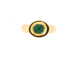 901859 - SOLD - Christopher Walling Gold Emerald Solitaire Ring