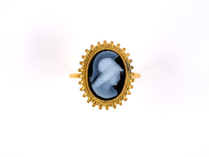 901863               - SOLD - Victorian Gold Oval Stone Cameo Ring