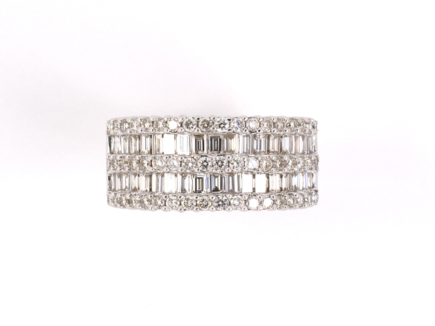 901865 - 18K Gold Diamond 5 Row Band Ring