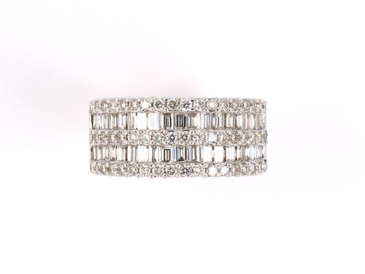901865 - 18K Gold Diamond 5 Row Band Ring