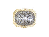 901867 - Circa 1960s Webb Platinum Gold GIA Diamond Cluster Ring