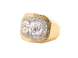 901867 - Circa 1960s Webb Platinum Gold GIA Diamond Cluster Ring