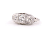 901872 - SOLD - Art Deco Gold Diamond 3-Stone Ring