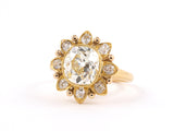 901875 - Victorian Gold Diamond Floral Design Cluster Ring