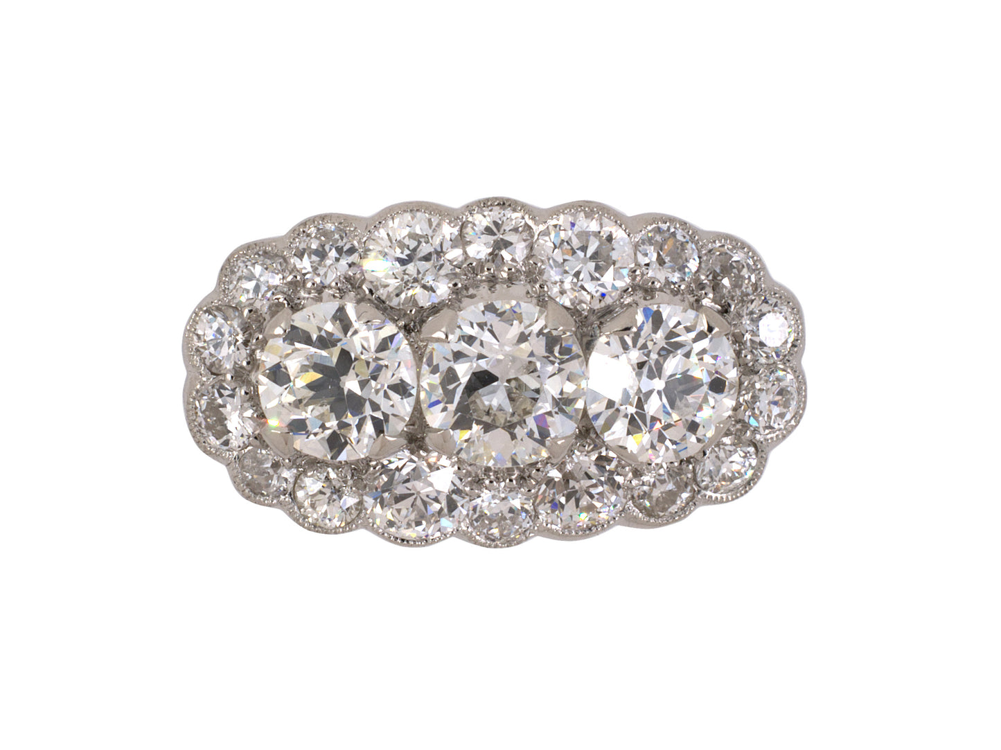 901876 - SOLD - Art Deco Platinum Diamond 3-Stone Ring