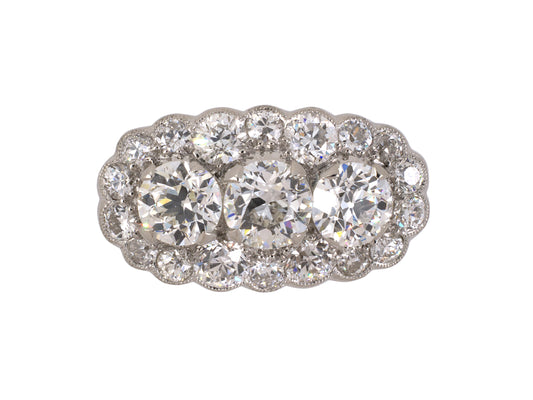 901876 - SOLD - Art Deco Platinum Diamond 3-Stone Ring