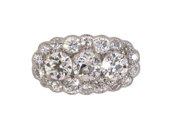 901876 - Art Deco Platinum Diamond 3-Stone Ring