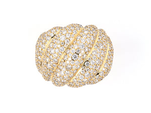 901877 - SOLD - David Yurman Gold Pave Diamond Diagonal Section Ring