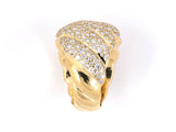 901877 - SOLD - David Yurman Gold Pave Diamond Diagonal Section Ring