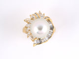 901880 - SOLD - Gold Diamond South Sea Pearl Cluster Ring