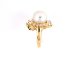 901880 - SOLD - Gold Diamond South Sea Pearl Cluster Ring