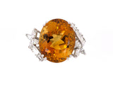 901885 - Gold Diamond Citrine Cocktail Ring