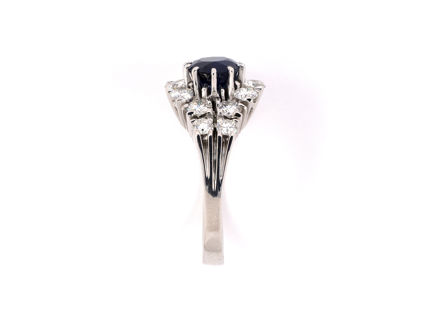 901887 - Swiss Gold AGL Thai Sapphire Diamond Cluster Ring