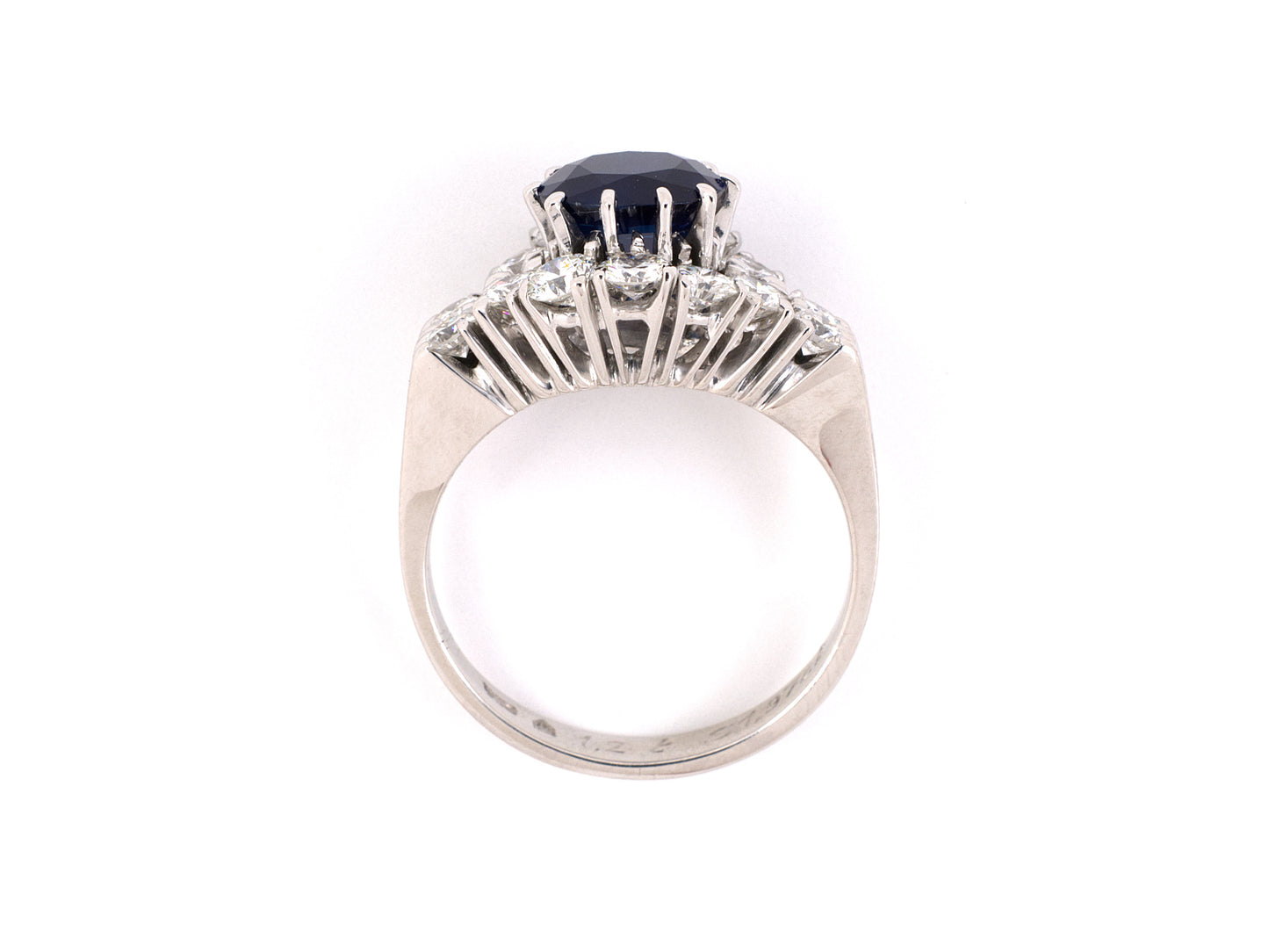 901887 - Swiss Gold AGL Thai Sapphire Diamond Cluster Ring