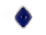 901888 - Gold Lapis Diamond Triangular Cluster Dinner Ring