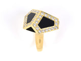 901895 - Gold Diamond Black Onyx Pentagon Shape Cocktail Ring