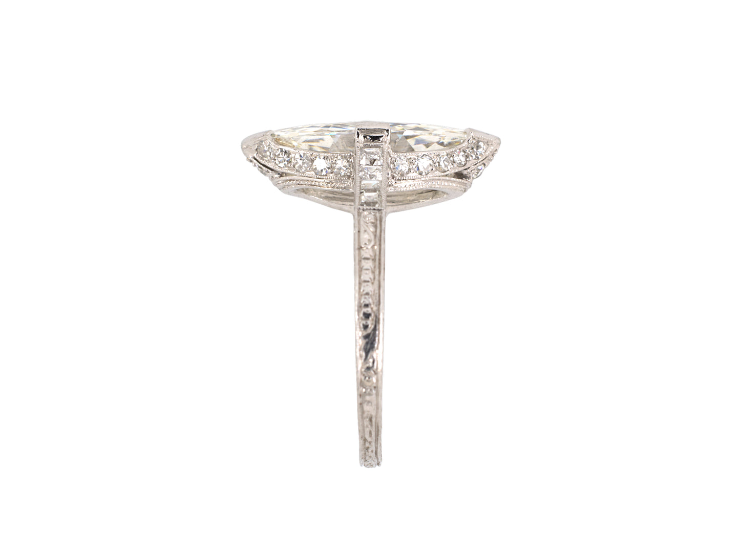 901897 - Edwardian Platinum Marquise Diamond Engagement Ring