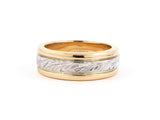 901901 - SOLD - Gold Carved Floral Gents Wedding Band Ring