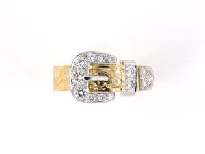 901908 - Gold Diamond Buckle Design Ring