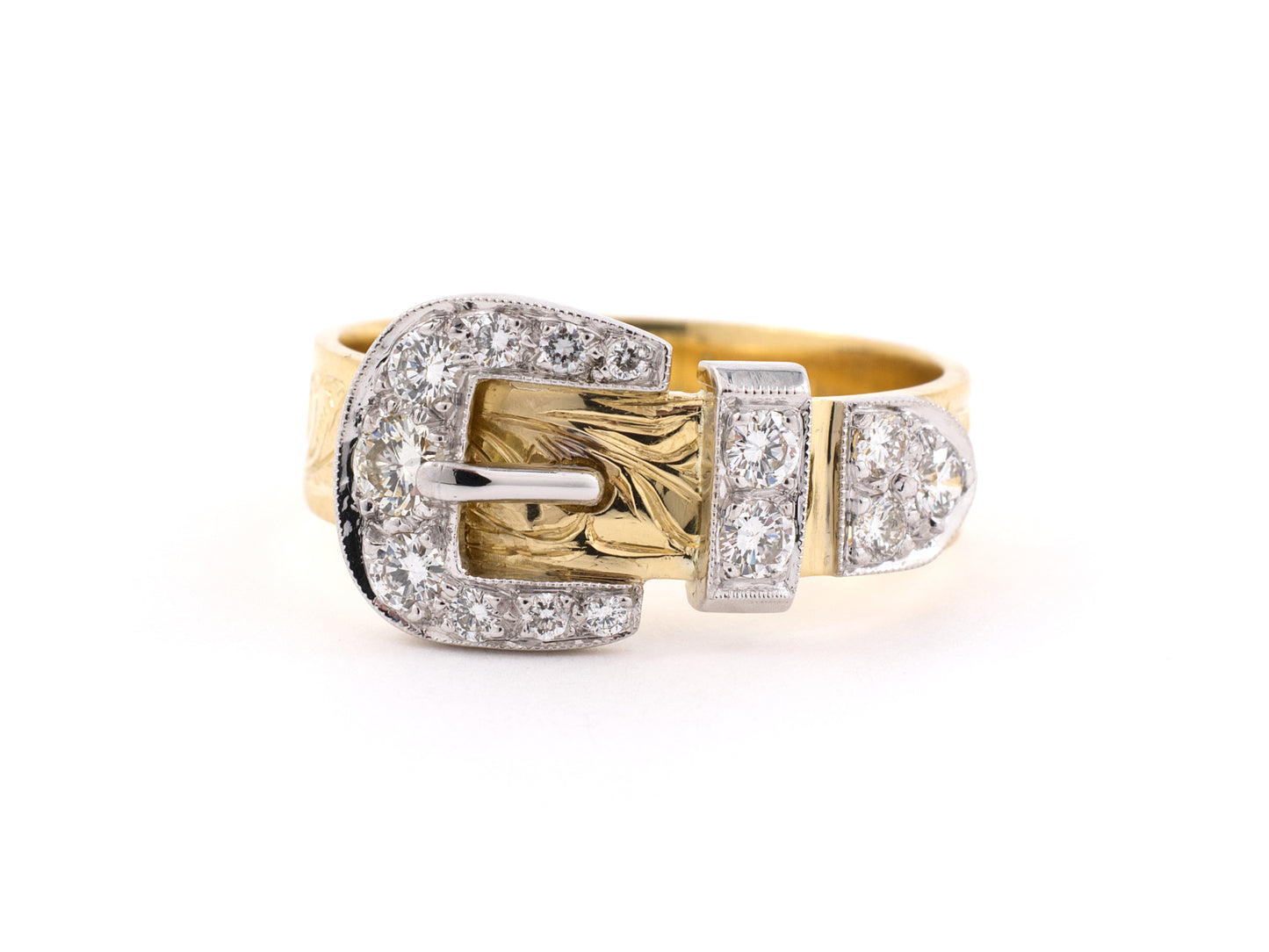 901908 - Gold Diamond Buckle Design Ring