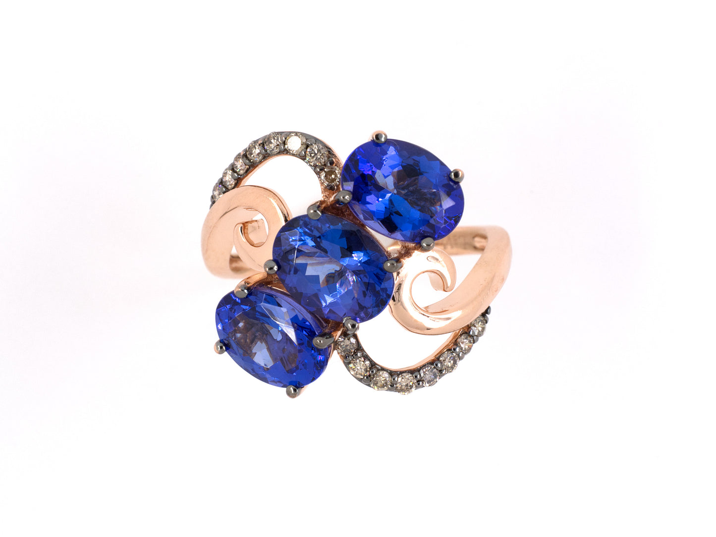 901910 - SOLD - Levian Gold Tanzanite Diamond 3-Stone Ring