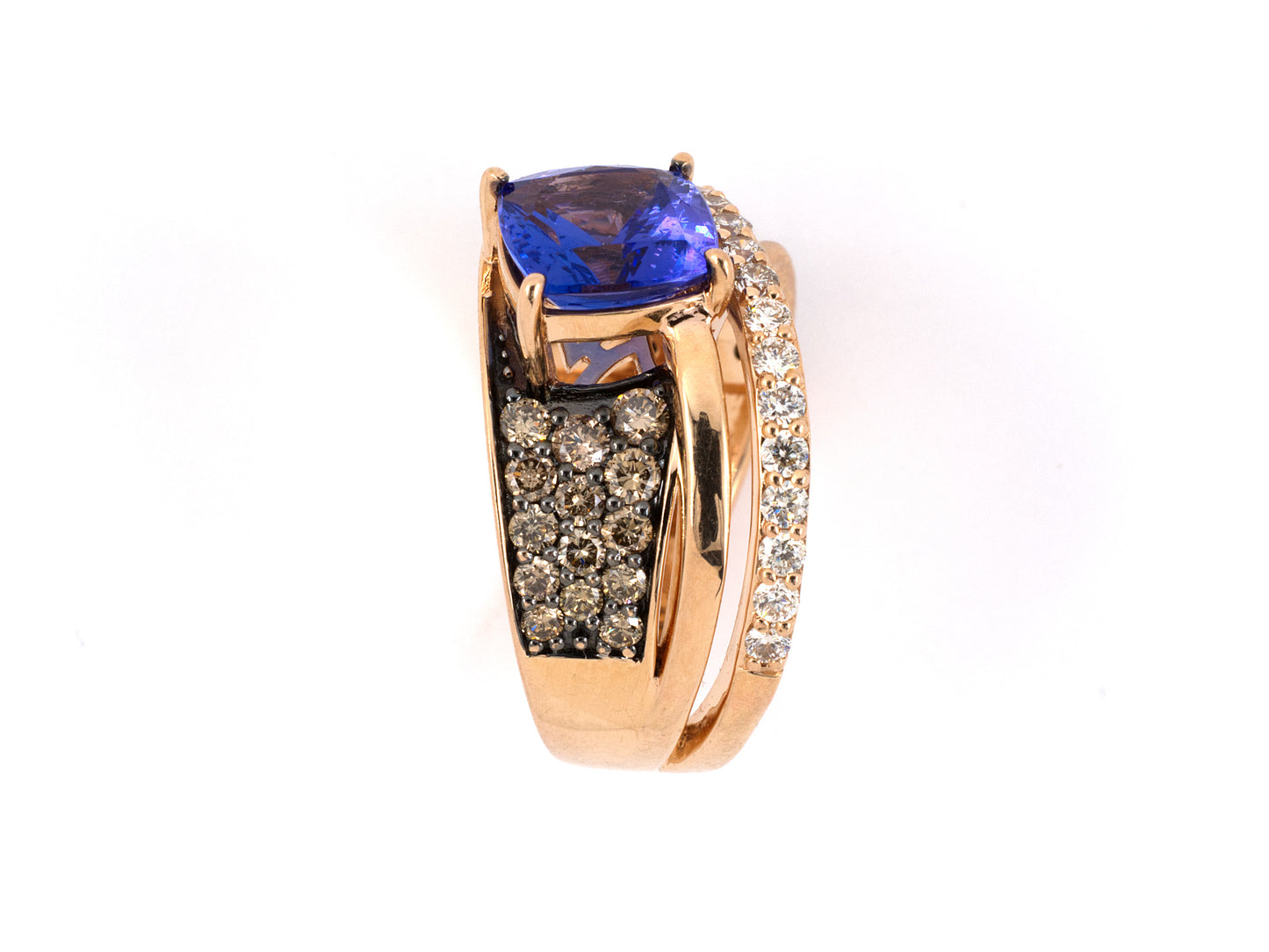 901911 - SOLD - Le Vian Gold Tanzanite Diamond Criss Cross Ring