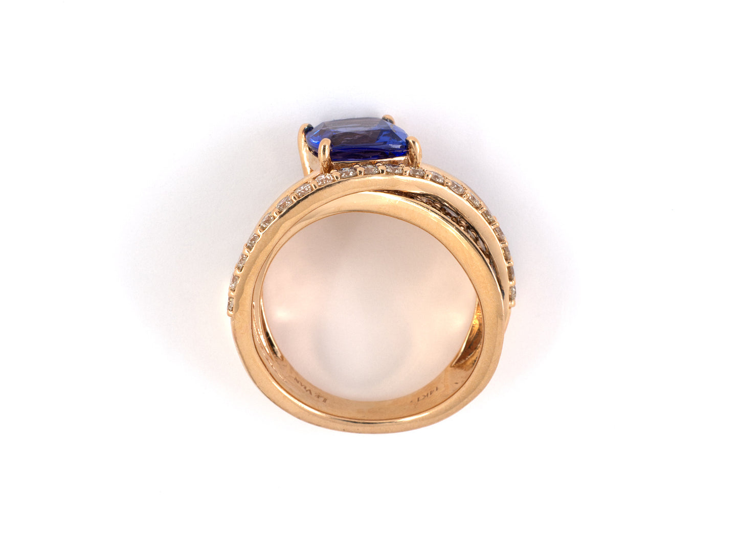 901911 - SOLD - Le Vian Gold Tanzanite Diamond Criss Cross Ring