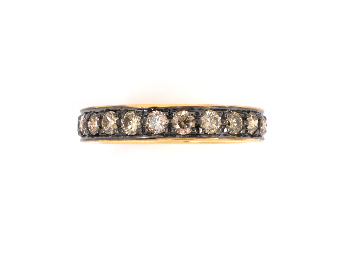 901913 - SOLD - Gold Diamond Channel 3/4 Wedding-Band Ring