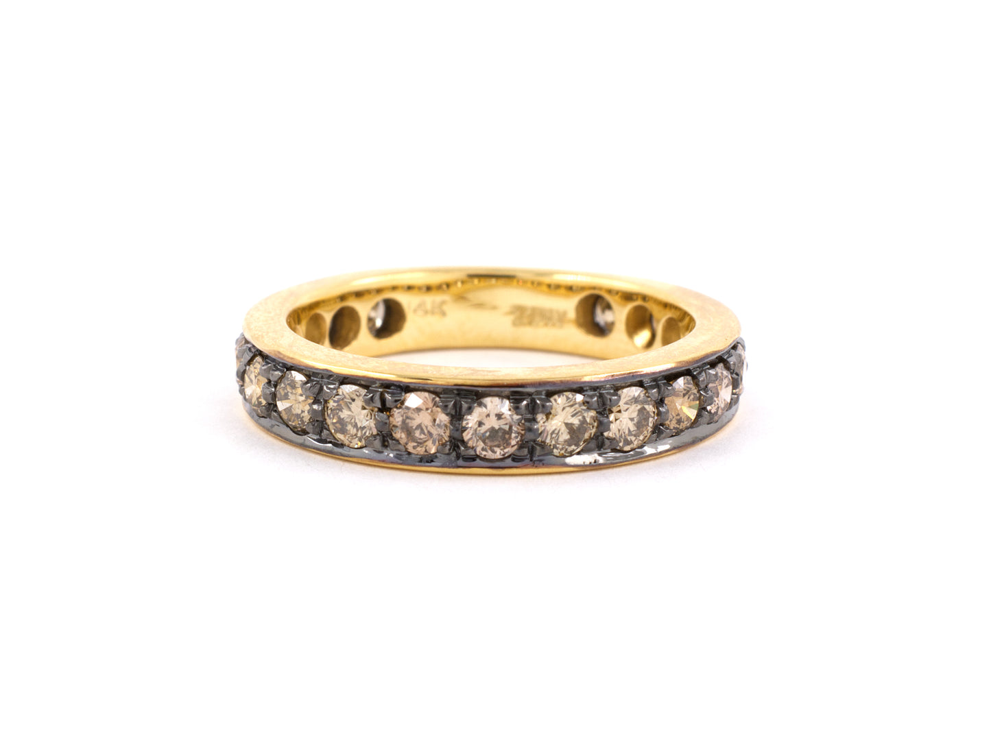 901913 - SOLD - Gold Diamond Channel 3/4 Wedding-Band Ring