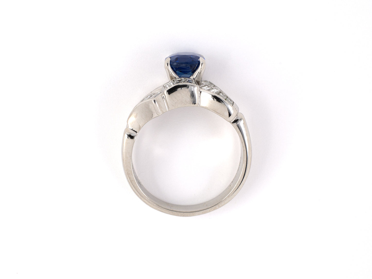 901919 - Platinum AGL Burma Sapphire Diamond Engagement Style Ring