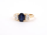 901920 - Gold Sapphire Diamond 3-Stone Ring