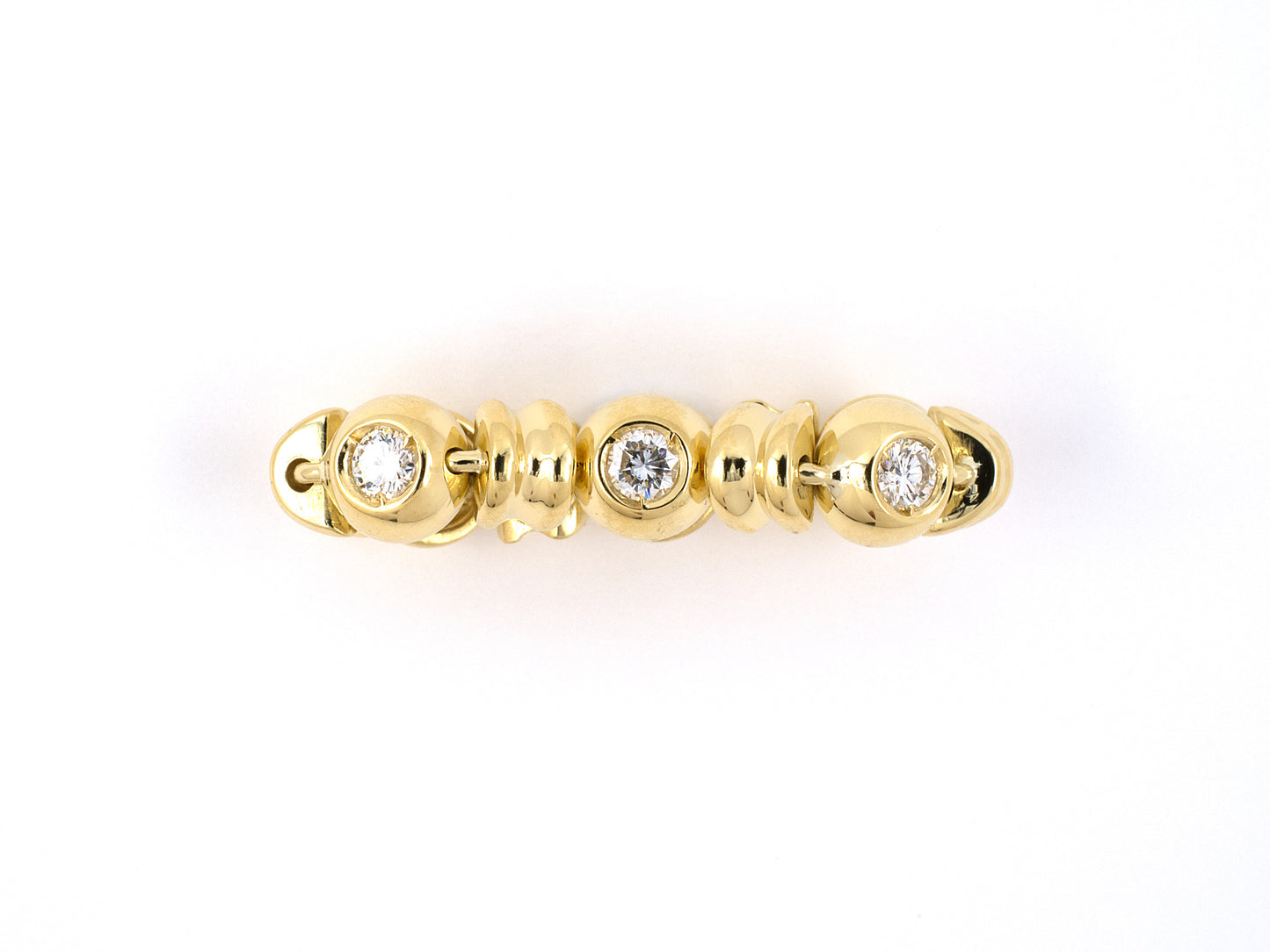 901922 - SOLD - Gold Diamond Flexible Link Eternity Wedding-Band Ring