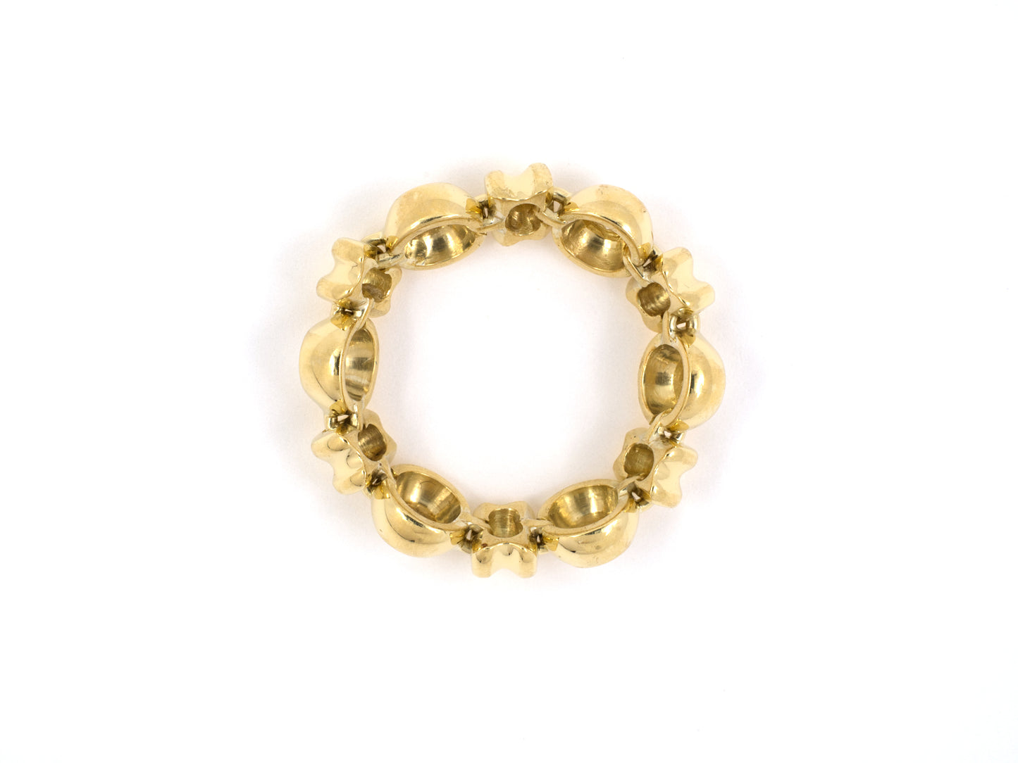 901922 - SOLD - Gold Diamond Flexible Link Eternity Wedding-Band Ring