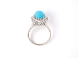 901925 - Gold Turquoise Diamond Pear Shape Cluster Ring