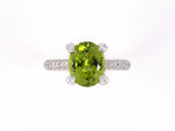 901927 - SOLD - Gold Peridot Pave Diamond Ring