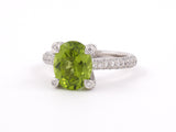 901927 - SOLD - Gold Peridot Pave Diamond Ring