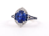 901930 - Danhier Gold AGL Sapphire Diamond Oval Cluster Engagement Ring