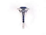 901930 - Danhier Gold AGL Sapphire Diamond Oval Cluster Engagement Ring