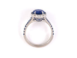 901930 - Danhier Gold AGL Sapphire Diamond Oval Cluster Engagement Ring