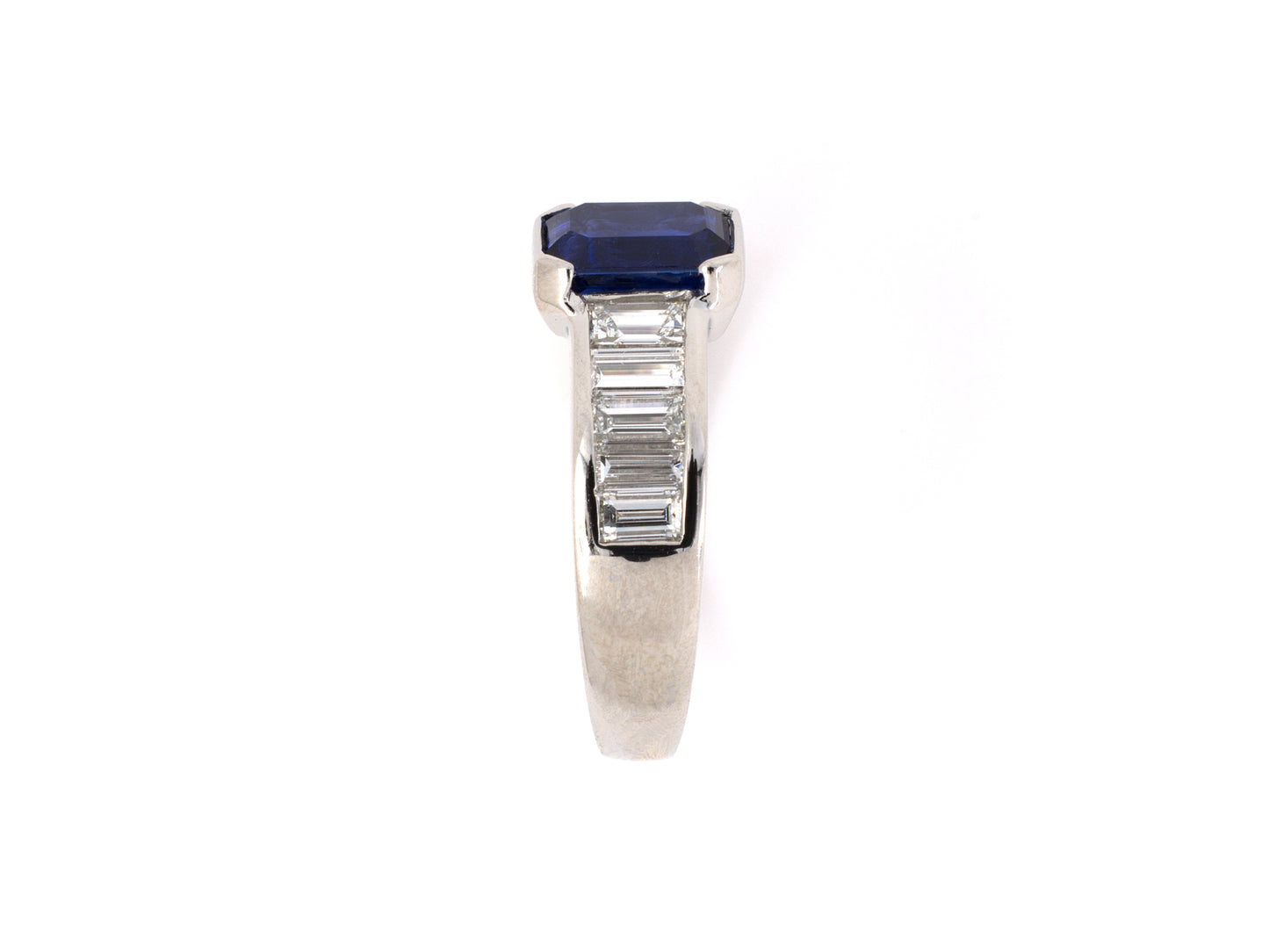 901931 - SOLD - Platinum Sapphire Diamond Engagement Wedding-Band Ring