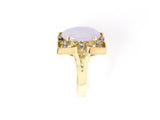 901932 - SOLD - Platinum Gold Lavender Jadeite Diamond Rectangular Heart Scroll Work Ring