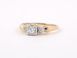 901936 - SOLD - Circa 1950s Gold Diamond Box Set Engagement Ring