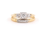 901936 - SOLD - Circa 1950s Gold Diamond Box Set Engagement Ring