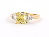 901946 - Gold Platinum GIA Diamond Fancy Yellow 3-Stone Engagement Ring