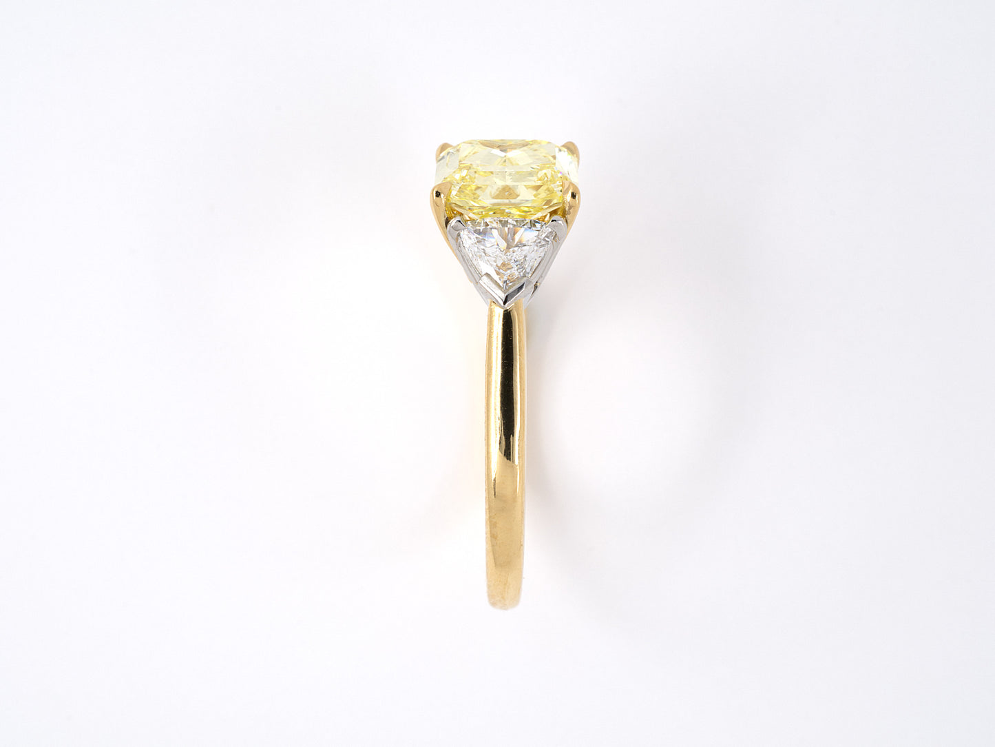 901946 - Gold Platinum GIA Diamond Fancy Yellow 3-Stone Engagement Ring