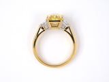 901946 - Gold Platinum GIA Diamond Fancy Yellow 3-Stone Engagement Ring