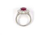 901951 - Platinum AGL Burma Ruby Diamond Cluster Ring