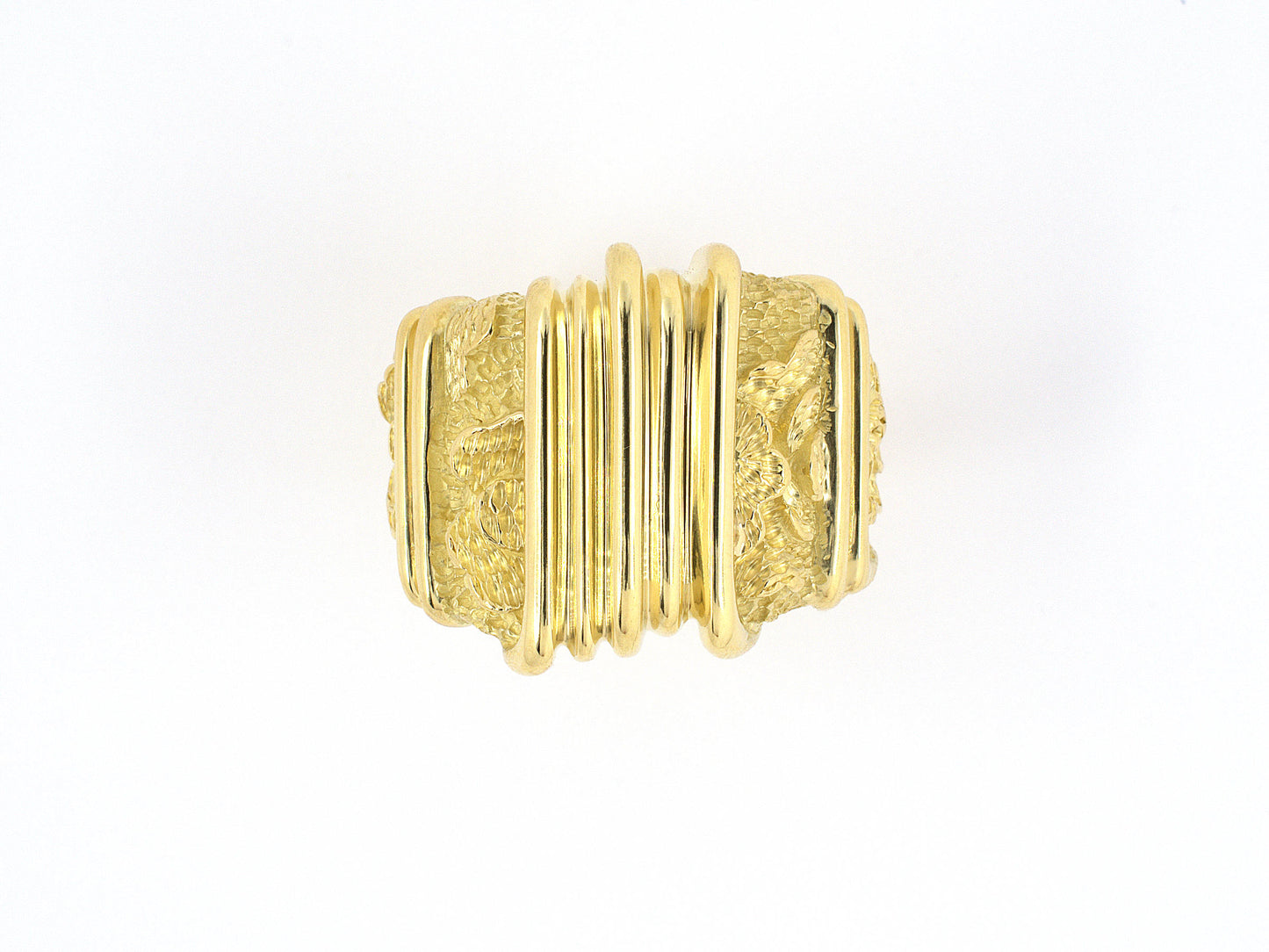 901956 - Circa 1990s Dunay Cinnabar Gold Ring